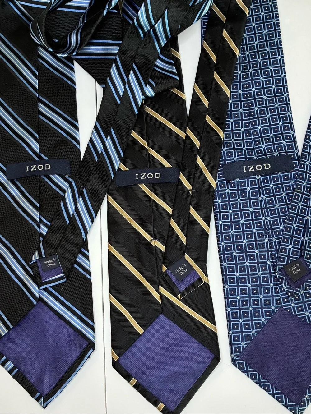 6-IZOD 100% SILK MENS NECKTIE LOT 58”-60” (3.25-3.50) Geometric/Stripe